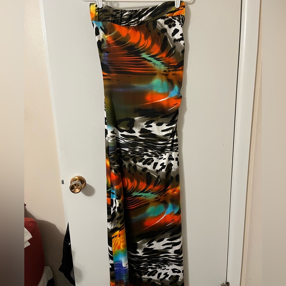 Venus Animal Print Strapless Maxi Dress